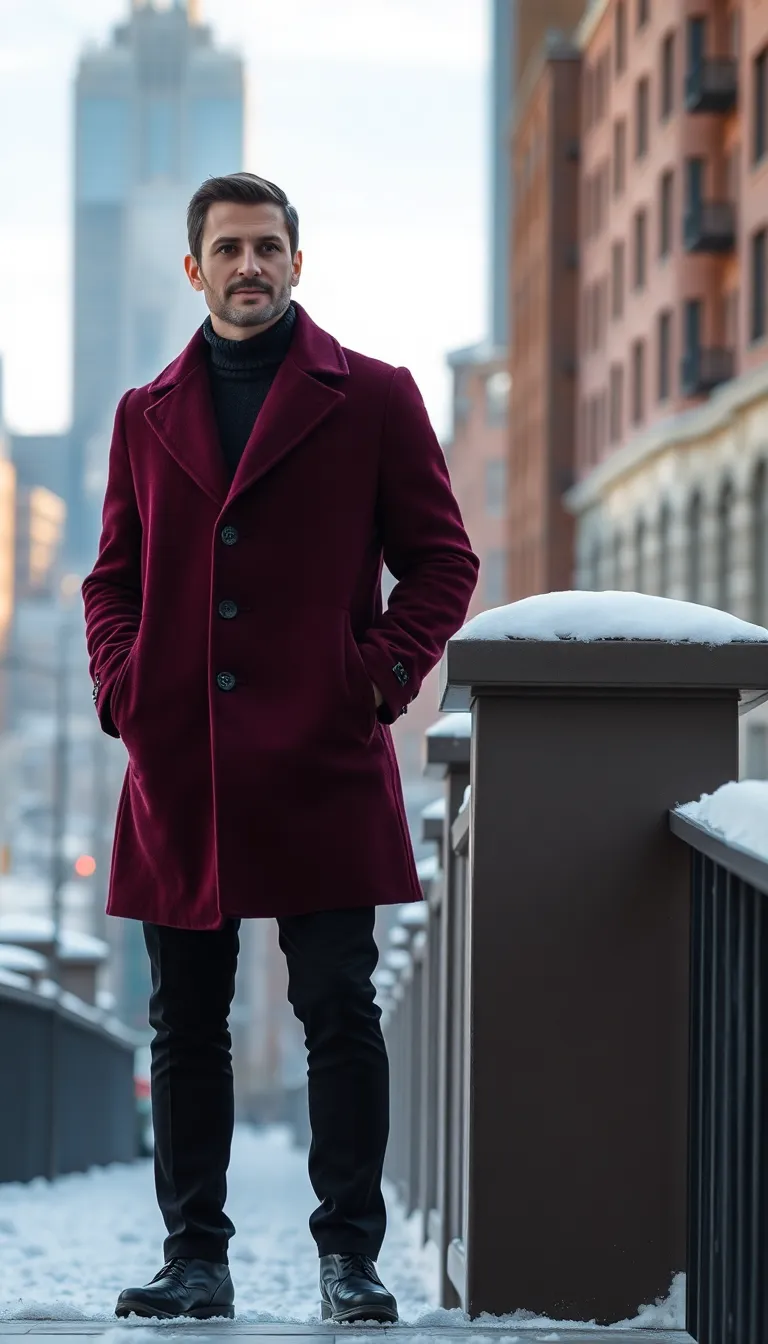 Elevating Black Pants with a Bold Overcoat