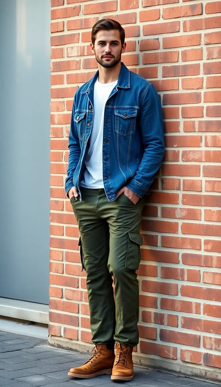 Layer with a Denim Jacket for a Rugged Look