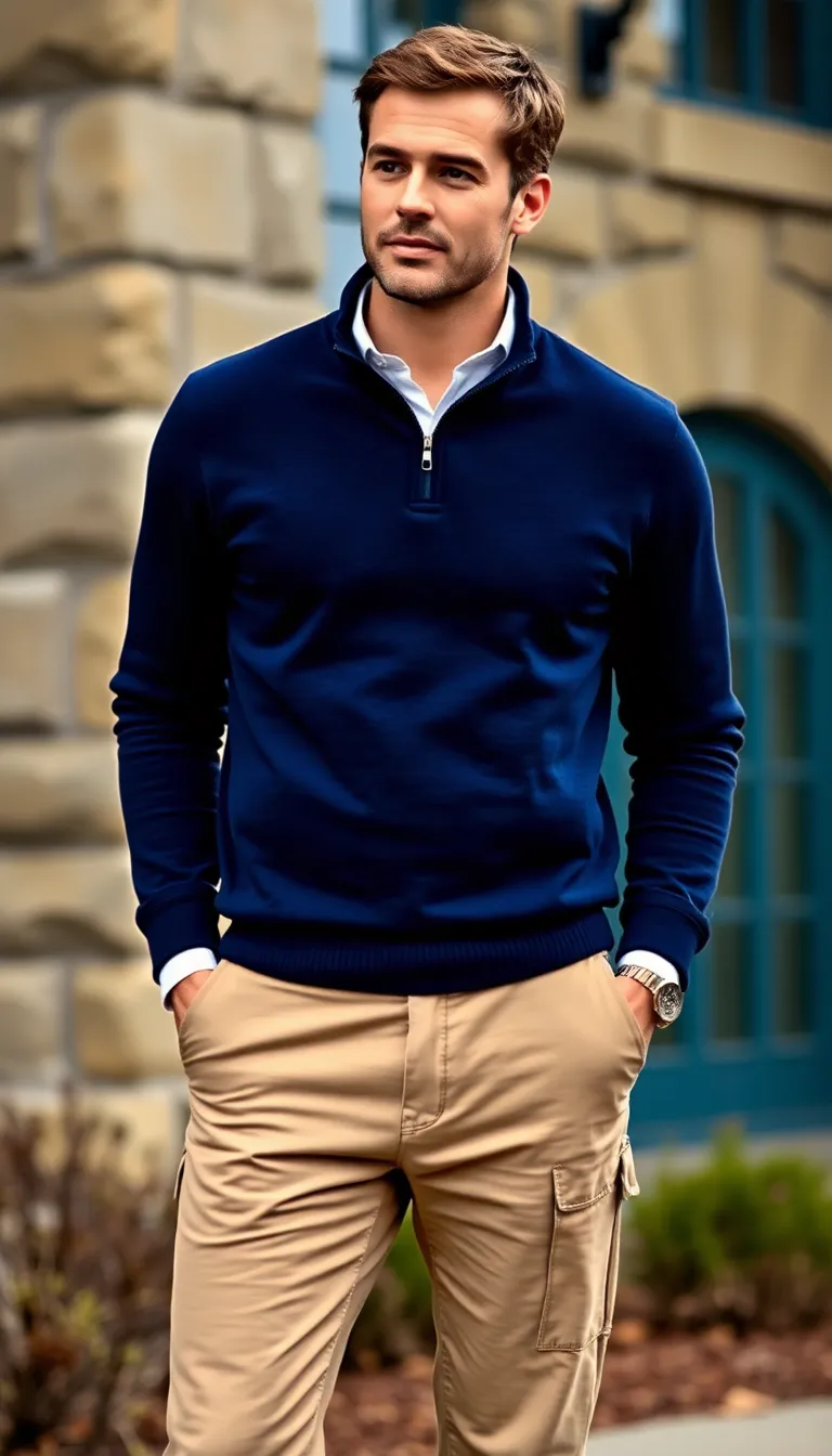Khakis with Half-Zip Sweaters
