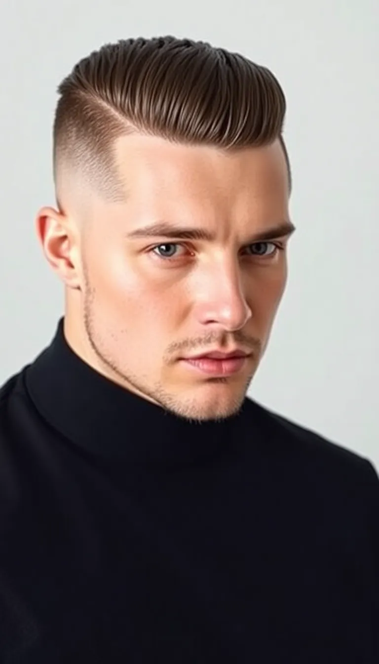 French Crop High Fade with Straight Hair