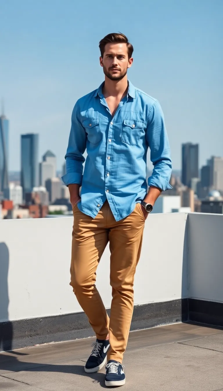 Khaki Pants with Chambray Shirts