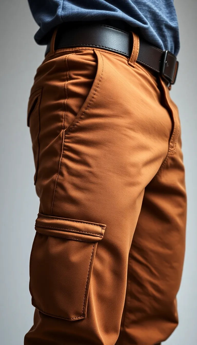 Using a Leather Belt to Accessorize Brown Cargo Pants