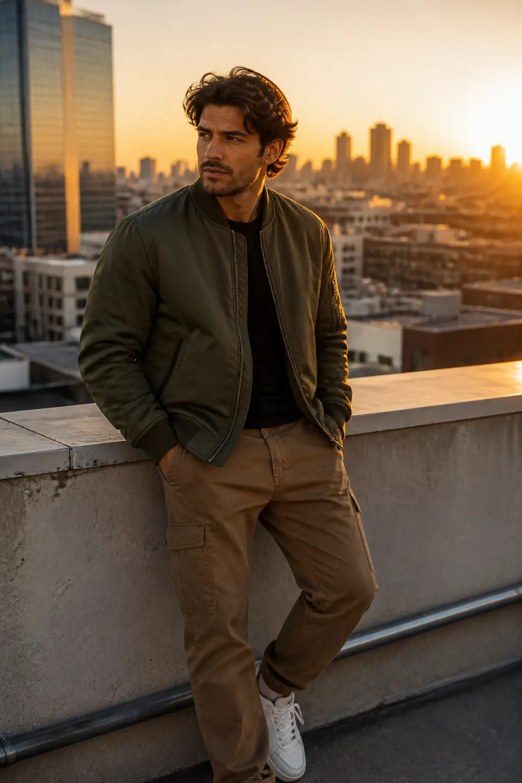 Sporty Look with a Bomber Jacket and Carpenter Pants