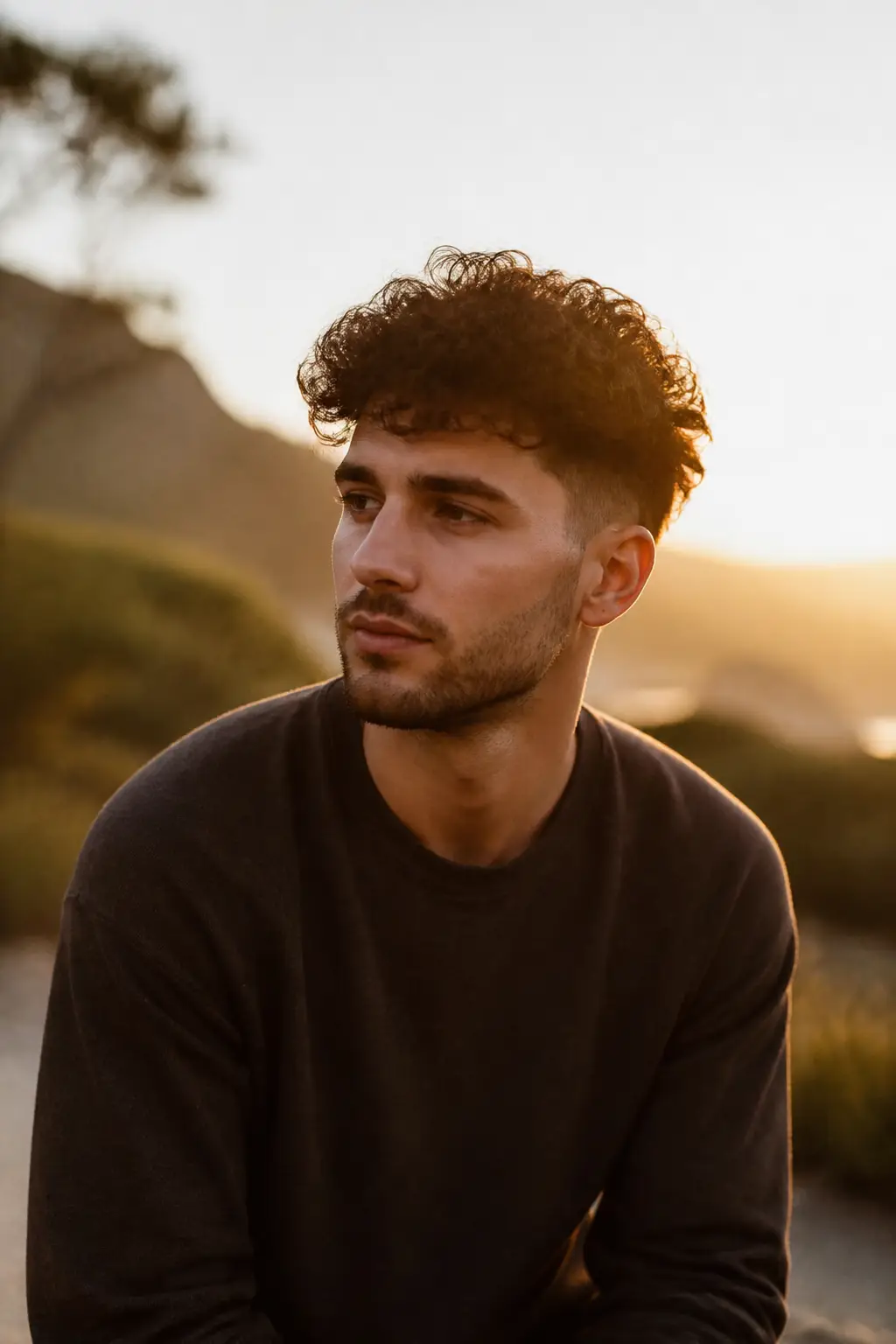 Low Fade with Tapered Sides and Loose Curls