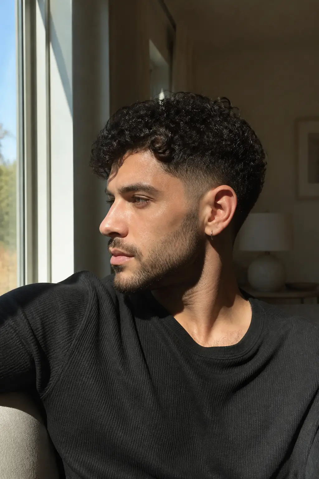 Low Maintenance Curly Mid Fade