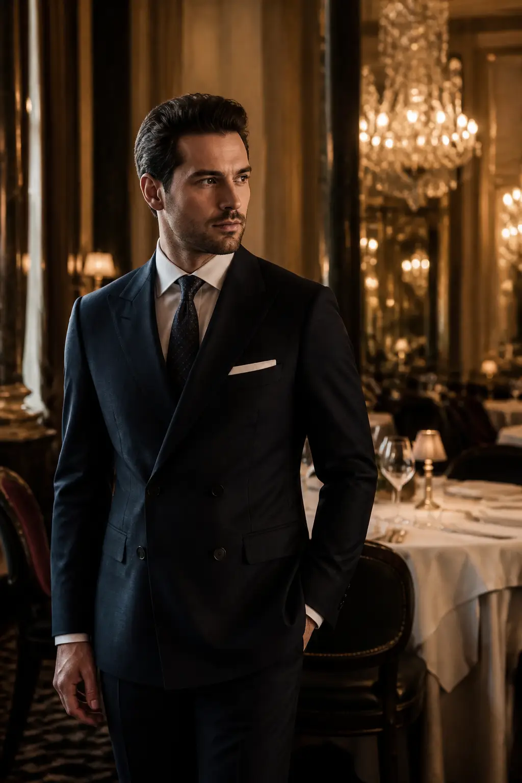 Double-Breasted Suit for Formal Dinner Events