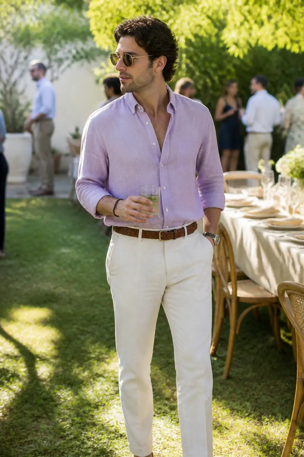 Using light-colored chinos for smart summer gatherings