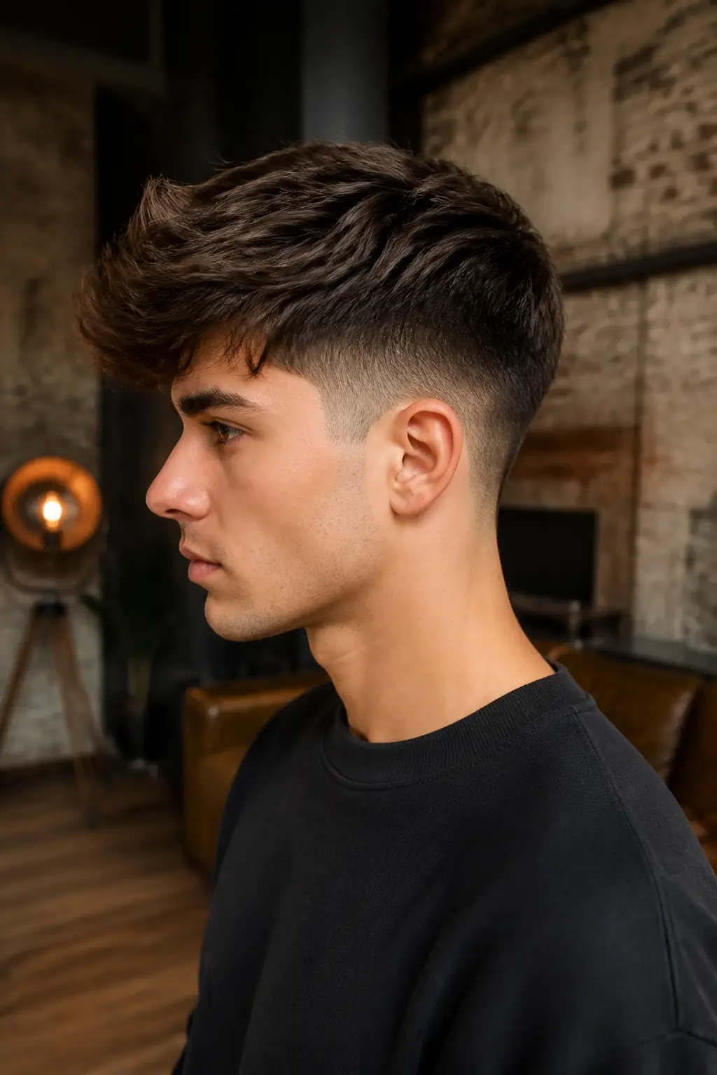 French Crop Mid Fade with Longer Top