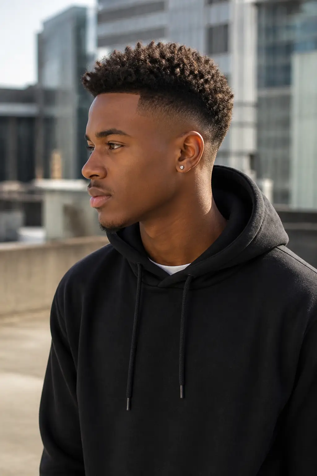 Classic Low Fade with Natural Curls