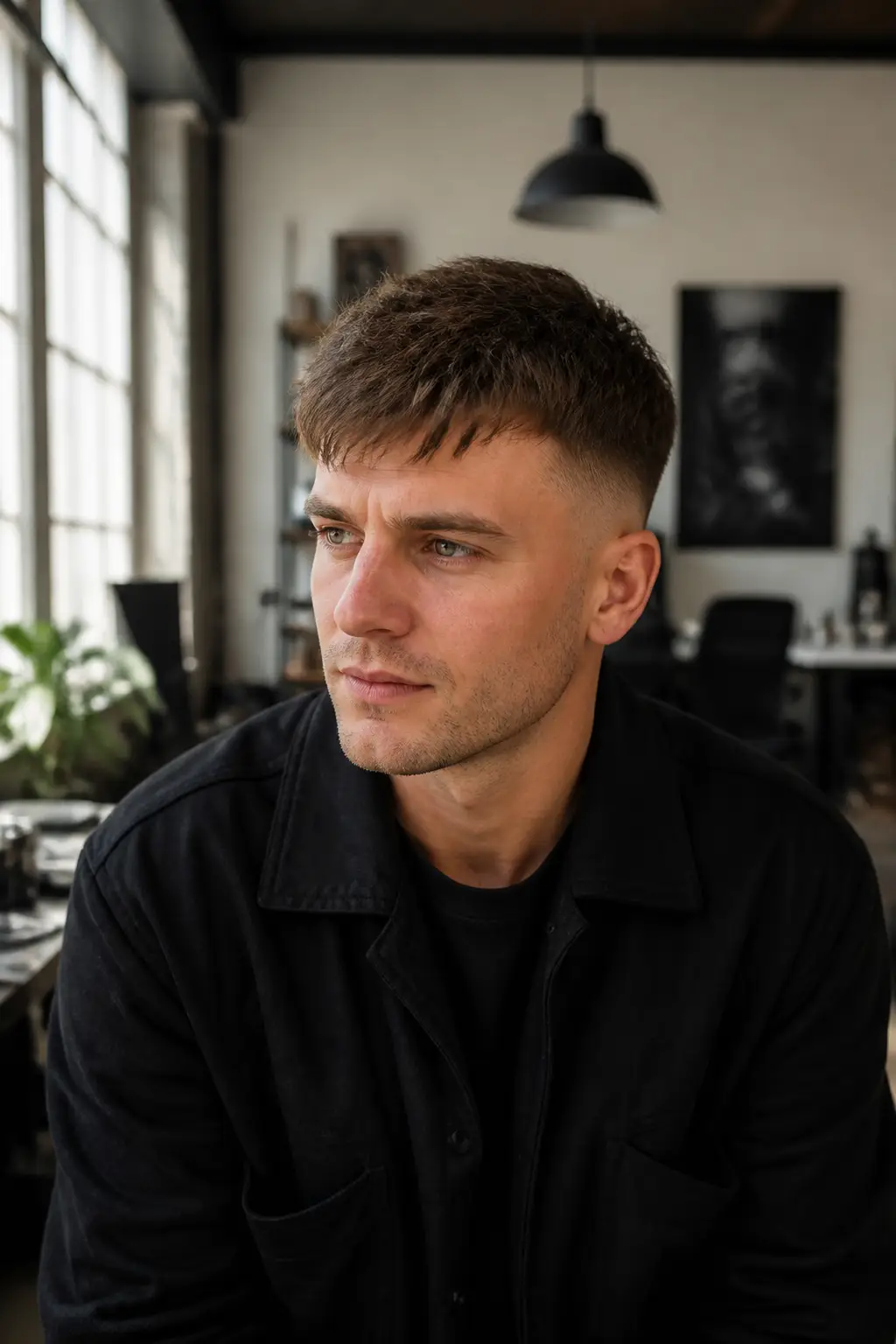 French Crop Mid Fade with Disconnected Textured Top