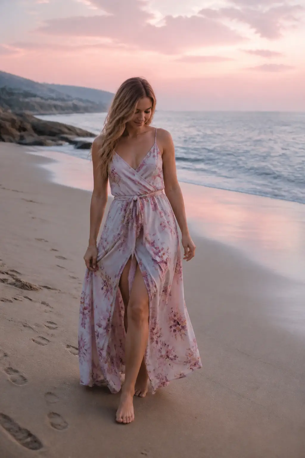 Flowy Maxi Dress with Delicate Sandals